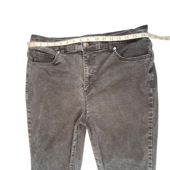 Terra & Sky Jeans 16 Black Denim Straight Leg High Rise Dark Academia Pants - Picture 3 of 11